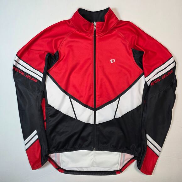 PEARL IZUMI Elite Cycling Soft Shell LTD Red/Black Mens Large Zip Pocket - Picture 1 of 13